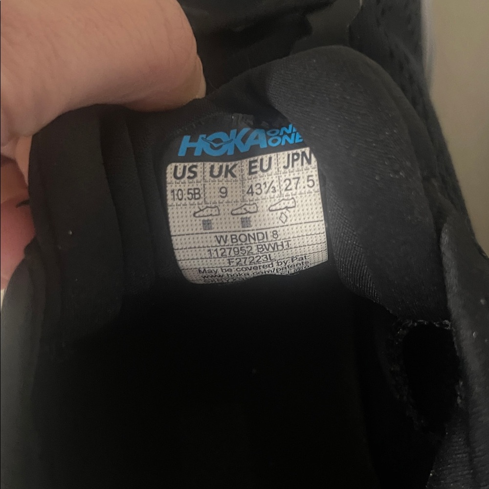 Hoka Bondi 8 Black White Ultra Cushioned Sneakers Performance Foam Lightweight - Picture 8 of 8